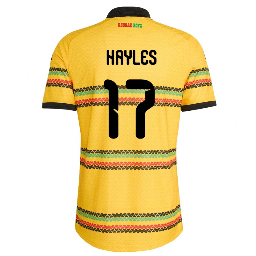 DanxenキッズジャマイカJustin Hayles#17黄 黒 緑ホームシャツ26-28ジャージーユニフォーム
