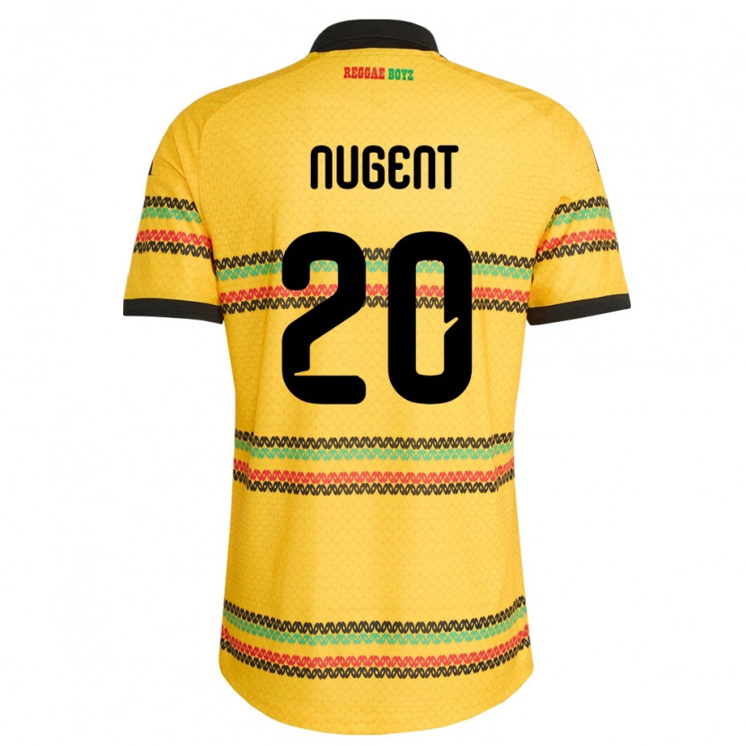 DanxenキッズジャマイカClaver Nugent#20黄 黒 緑ホームシャツ26-28ジャージーユニフォーム
