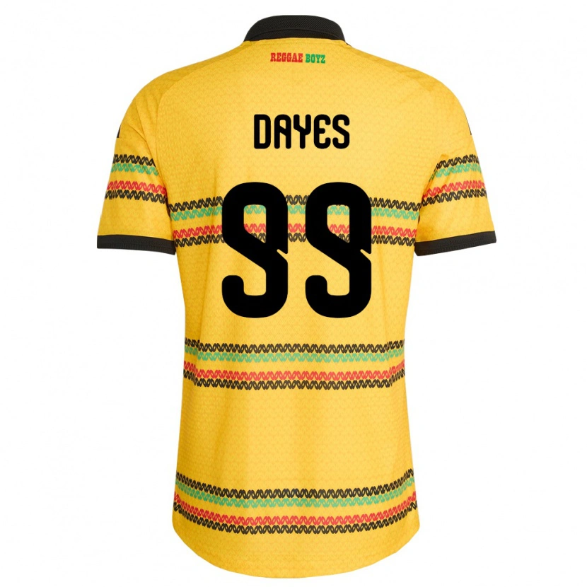 DanxenキッズジャマイカMalikae Dayes#99黄 黒 緑ホームシャツ26-28ジャージーユニフォーム