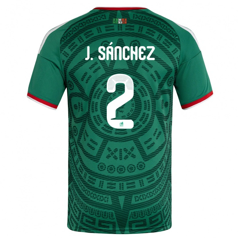 Danxenキッズメキシコホルヘ・サンチェス#2緑 白 赤ホームシャツ26-28ジャージーユニフォーム
