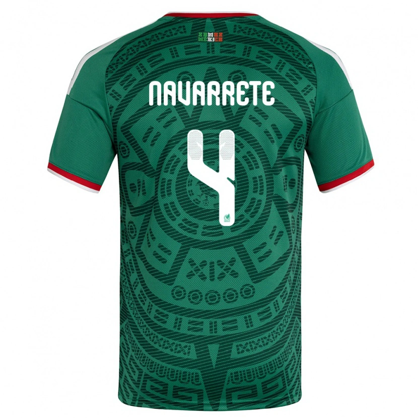 DanxenキッズメキシコLuis Navarrete#4緑 白 赤ホームシャツ26-28ジャージーユニフォーム