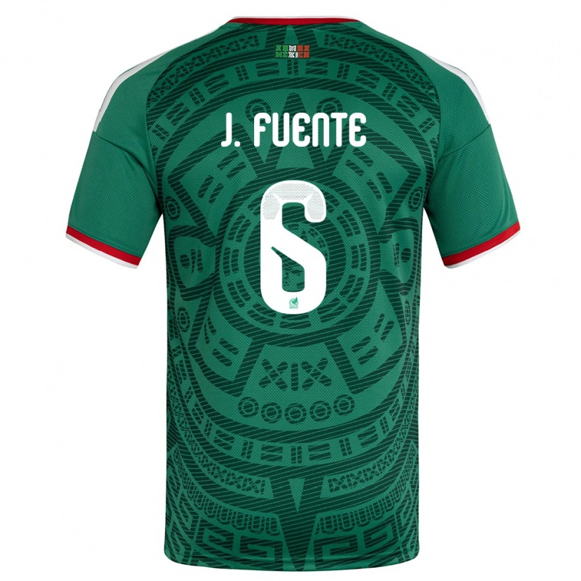 DanxenキッズメキシコJonathan De La Fuente#6緑 白 赤ホームシャツ26-28ジャージーユニフォーム