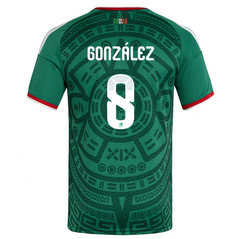 DanxenキッズメキシコRicardo González#8緑 白 赤ホームシャツ26-28ジャージーユニフォーム