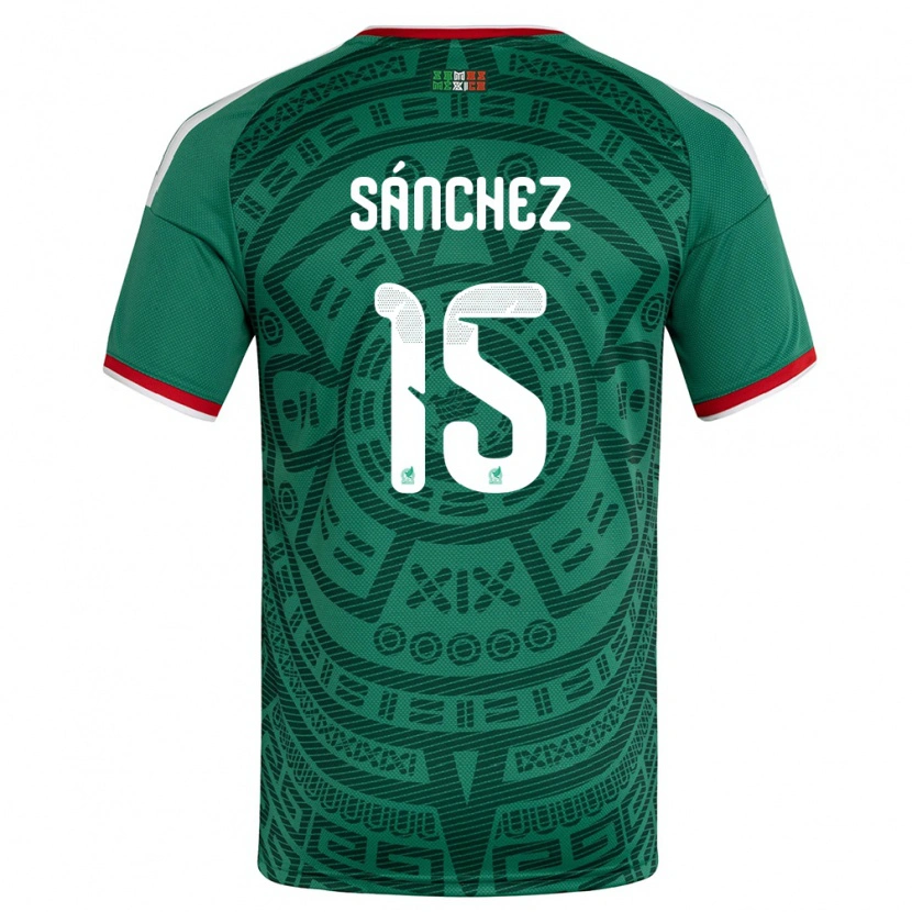 DanxenキッズメキシコEliud Sánchez#15緑 白 赤ホームシャツ26-28ジャージーユニフォーム