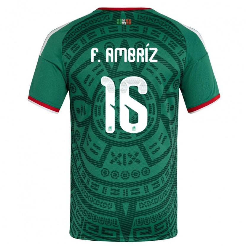 Danxenキッズメキシコフィデル・アンブリス#16緑 白 赤ホームシャツ26-28ジャージーユニフォーム