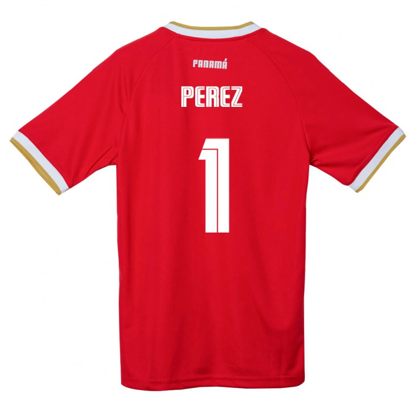 DanxenキッズパナマMiguel Pérez#1赤 茶 白ホームシャツ26-28ジャージーユニフォーム