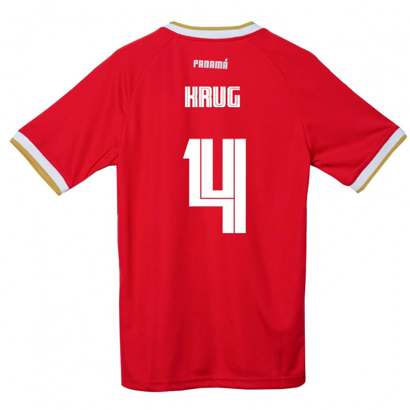 Danxenキッズパナママルティン・クリュッグ#4赤 茶 白ホームシャツ26-28ジャージーユニフォーム