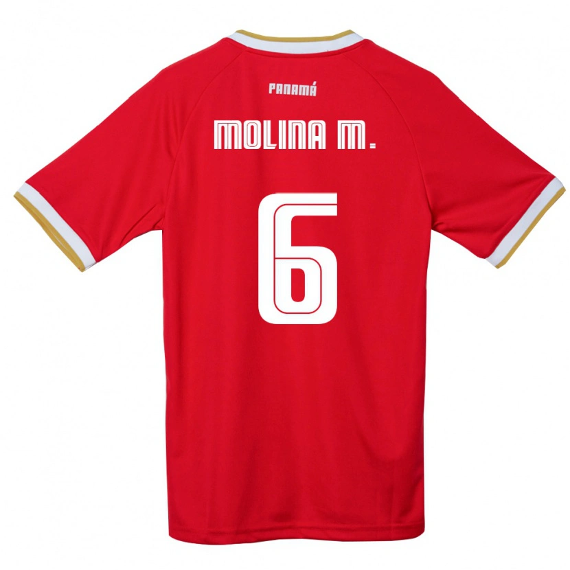 DanxenキッズパナマMariana Molina#6赤 茶 白ホームシャツ26-28ジャージーユニフォーム