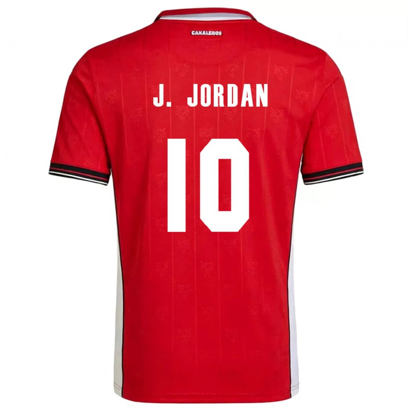 DanxenキッズパナマJasio Jordan#10赤 茶 白ホームシャツ26-28ジャージーユニフォーム
