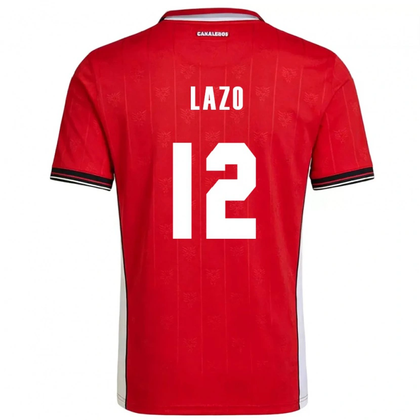 DanxenキッズパナマLuis Lazo#12赤 茶 白ホームシャツ26-28ジャージーユニフォーム