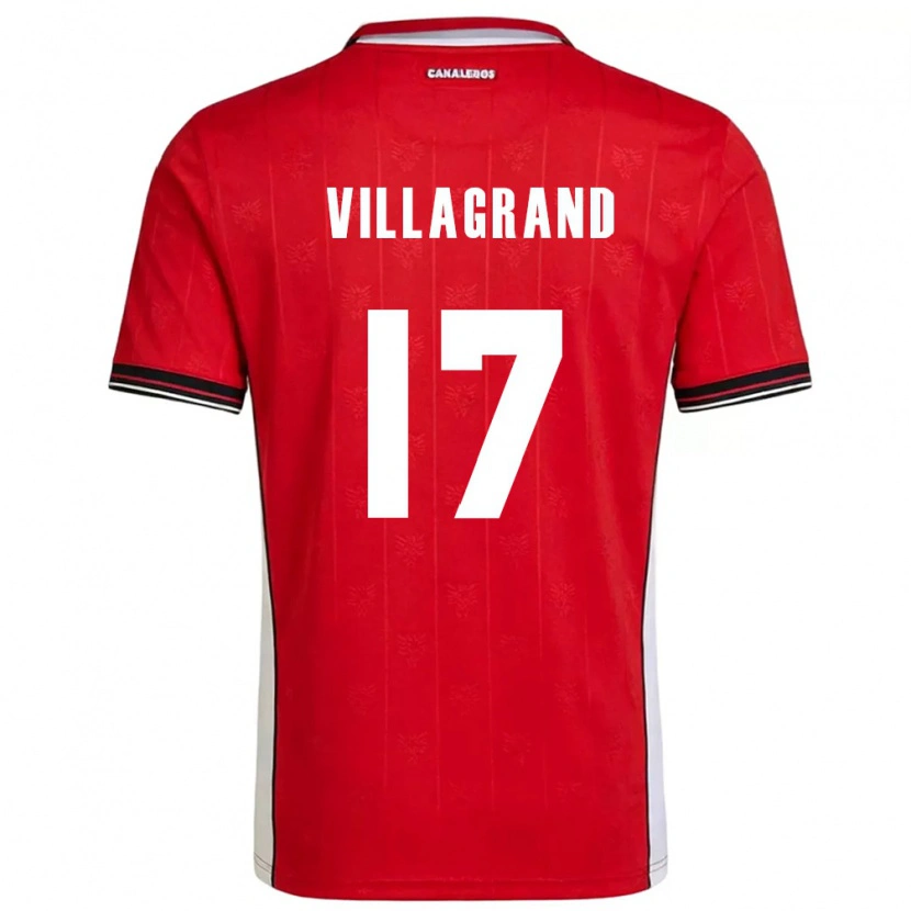 DanxenキッズパナマGabriela Villagrand#17赤 茶 白ホームシャツ26-28ジャージーユニフォーム
