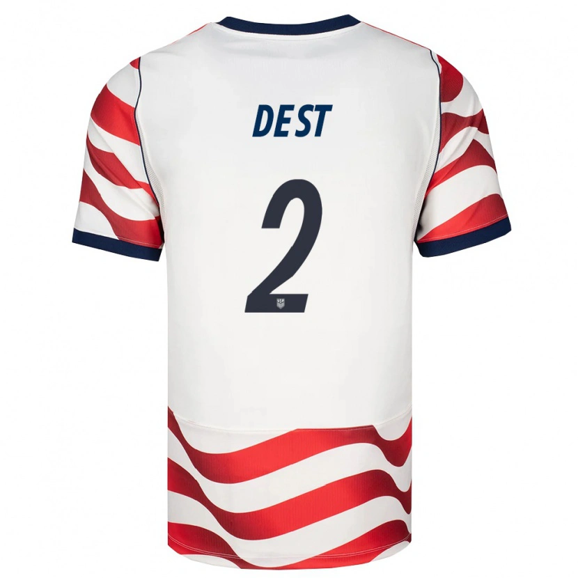 Danxenキッズアメリカ合衆国セルジーノ・デスト#2赤 白 黒ホームシャツ26-28ジャージーユニフォーム