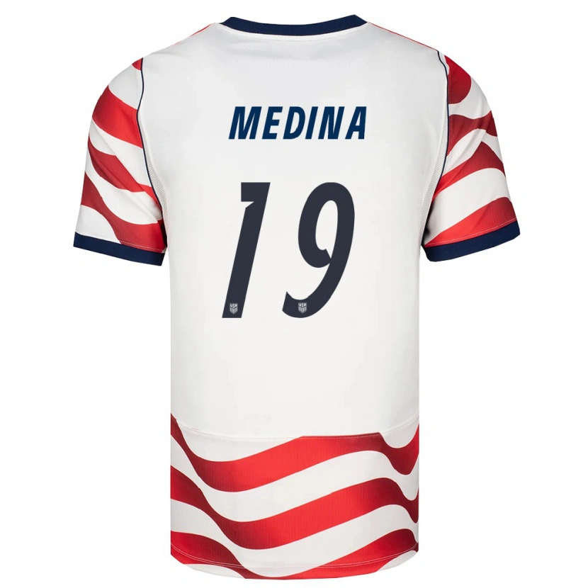 Danxenキッズアメリカ合衆国Aaron Medina#19赤 白 黒ホームシャツ26-28ジャージーユニフォーム