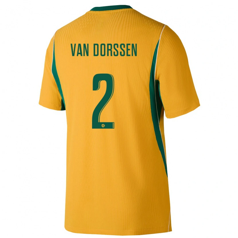DanxenキッズオーストラリアBen Van Dorssen#2黄 緑ホームシャツ26-28ジャージーユニフォーム