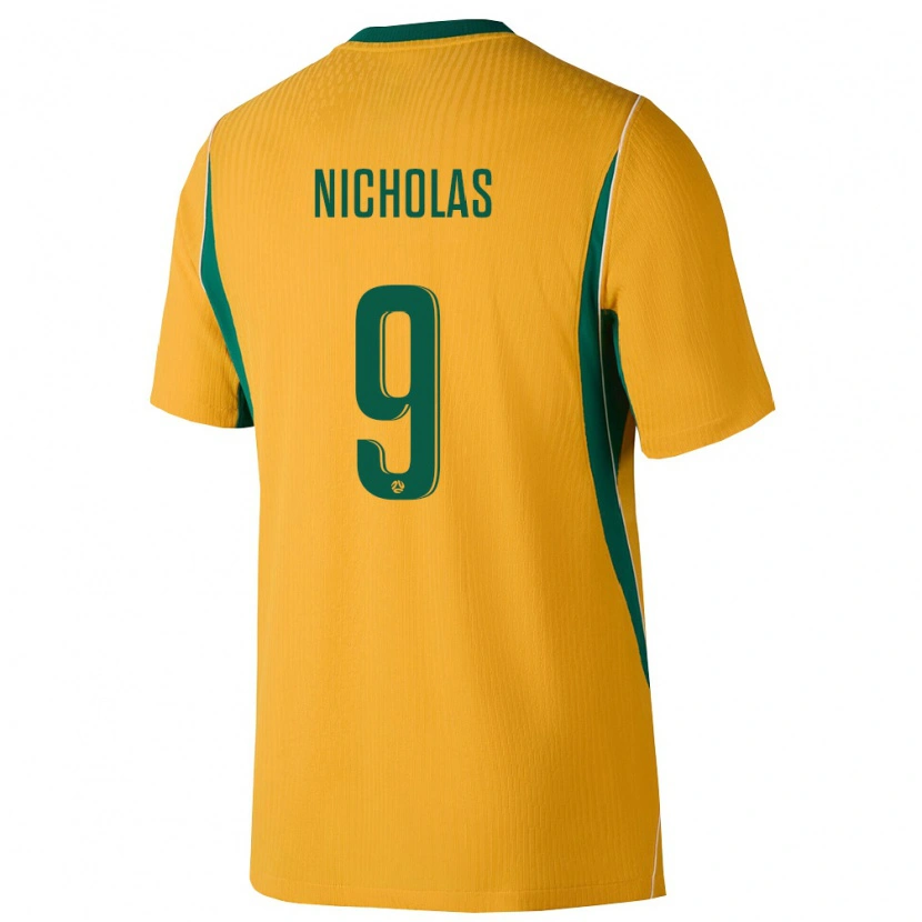 Danxenキッズオーストラリアニコラス・ダゴスティノ#9黄 緑ホームシャツ26-28ジャージーユニフォーム