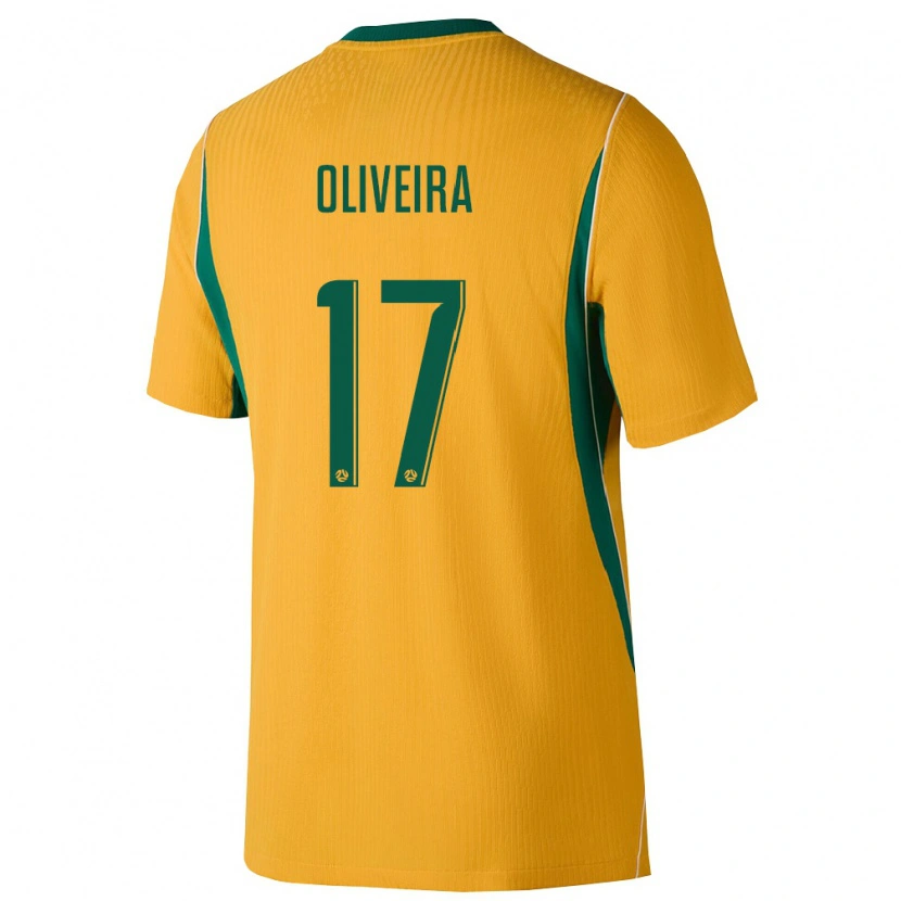 DanxenキッズオーストラリアHenrique Oliveira#17黄 緑ホームシャツ26-28ジャージーユニフォーム