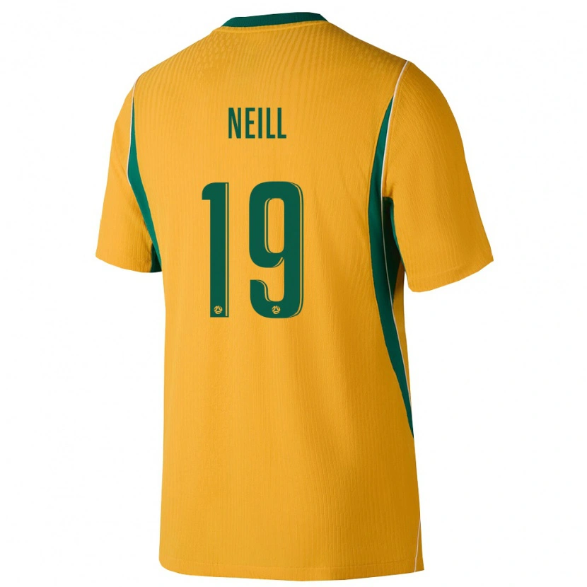 DanxenキッズオーストラリアMarcus Neill#19黄 緑ホームシャツ26-28ジャージーユニフォーム