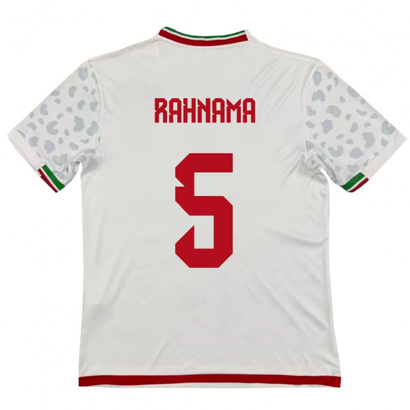DanxenキッズイランMohammadali Rahnama#5白 赤ホームシャツ26-28ジャージーユニフォーム