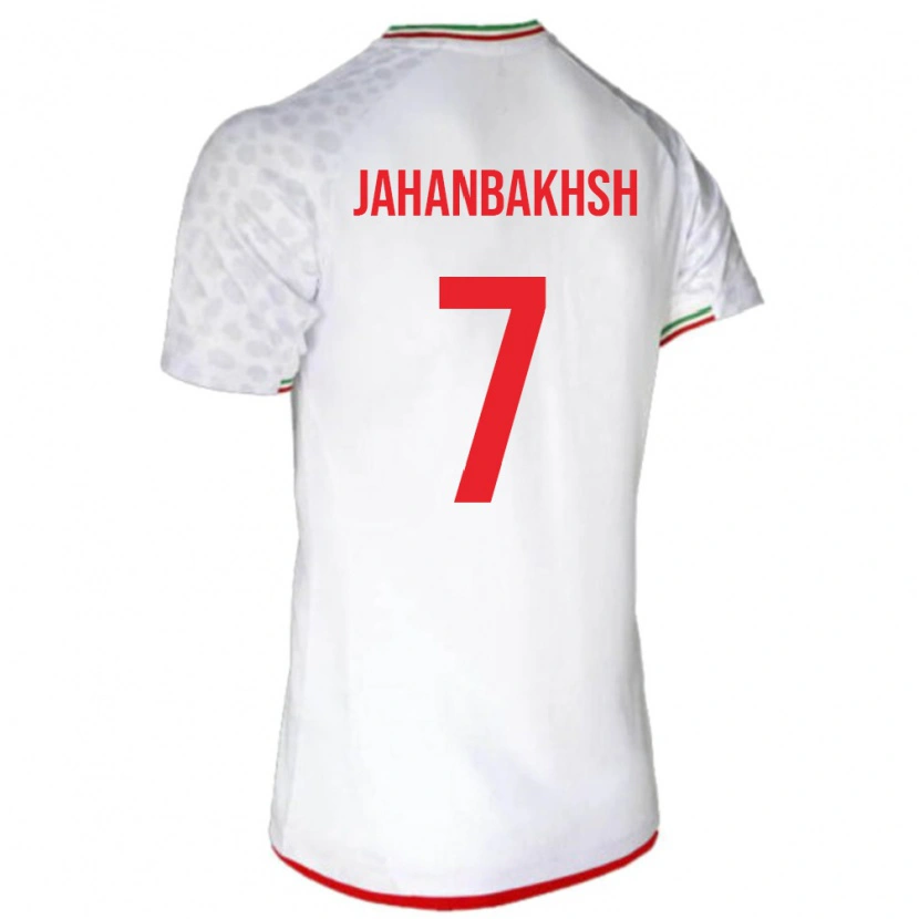 Danxenキッズイランアリレザ・ジャハンバクシュ#7白 赤ホームシャツ26-28ジャージーユニフォーム