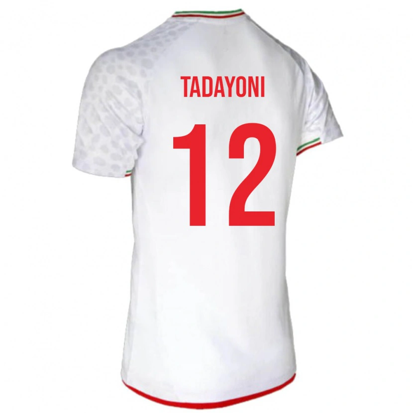 DanxenキッズイランMorteza Tadayoni#12白 赤ホームシャツ26-28ジャージーユニフォーム