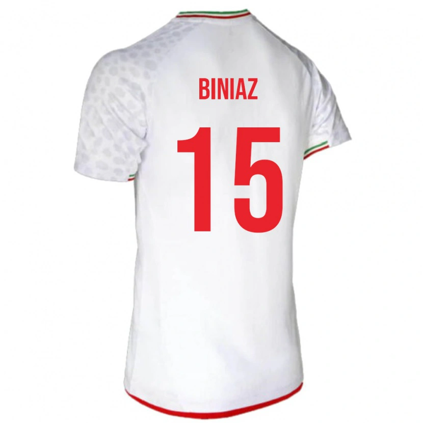 DanxenキッズイランMohammad Biniaz#15白 赤ホームシャツ26-28ジャージーユニフォーム