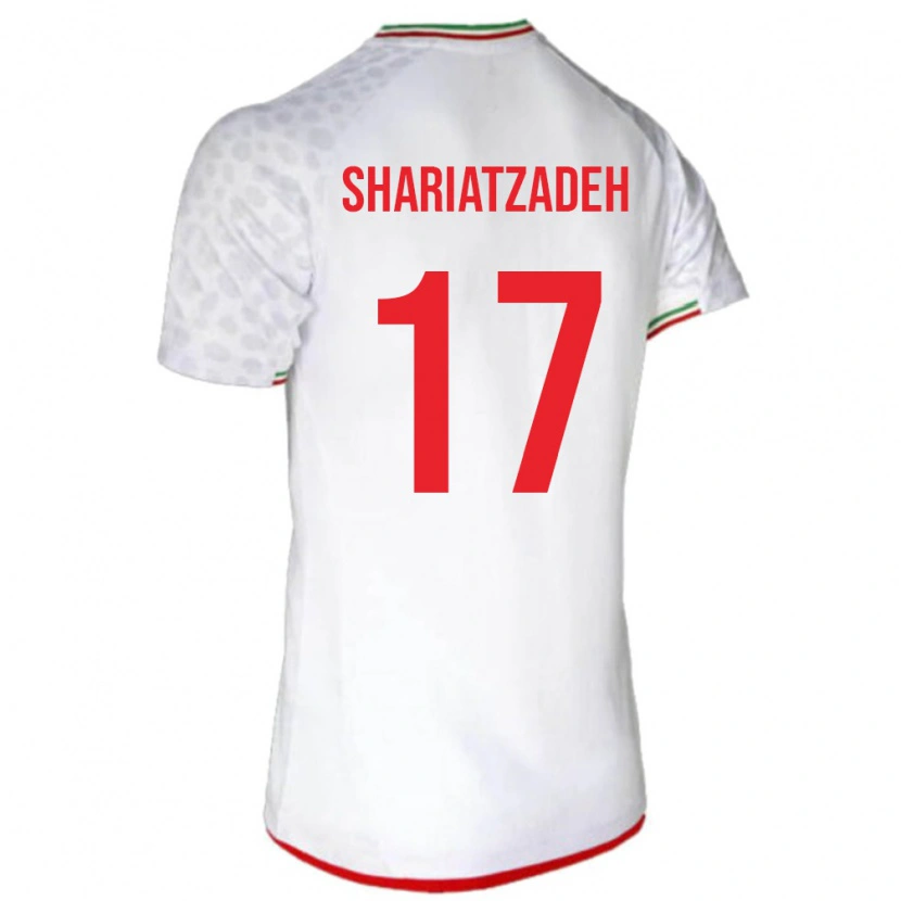 Danxenキッズイランアフマド・シャリアツァデ#17白 赤ホームシャツ26-28ジャージーユニフォーム