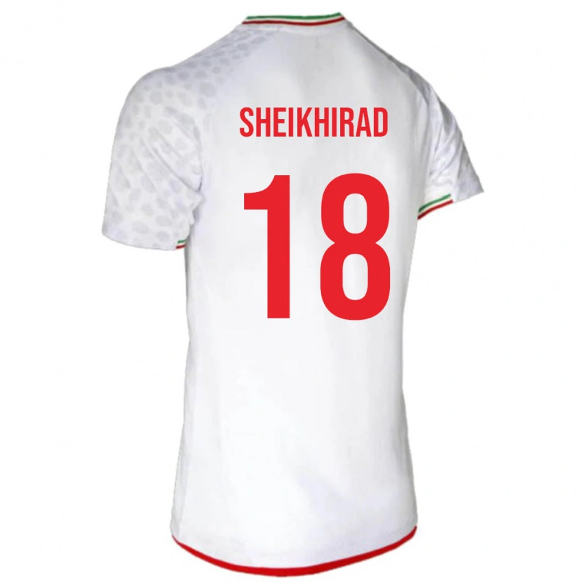 DanxenキッズイランAmirreza Sheikhirad#18白 赤ホームシャツ26-28ジャージーユニフォーム