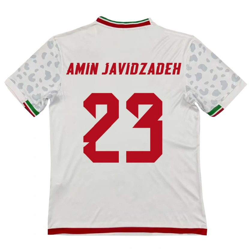 DanxenキッズイランMohammad Amin Javidzadeh#23白 赤ホームシャツ26-28ジャージーユニフォーム