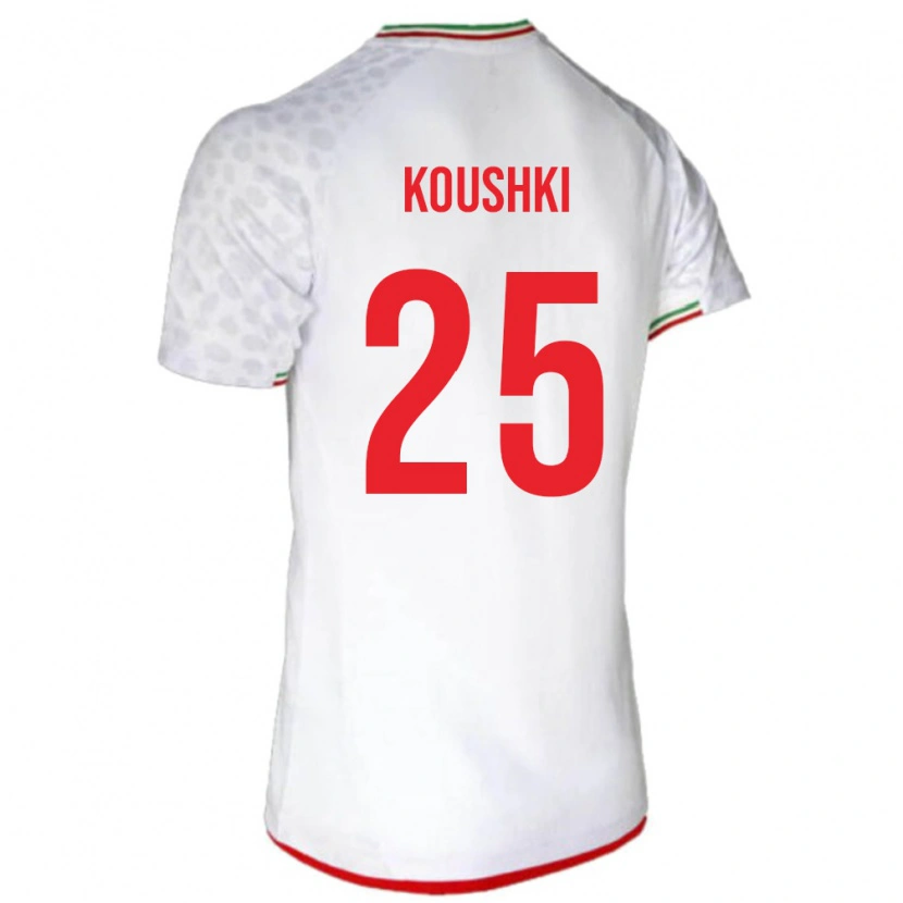 DanxenキッズイランAlireza Koushki#25白 赤ホームシャツ26-28ジャージーユニフォーム