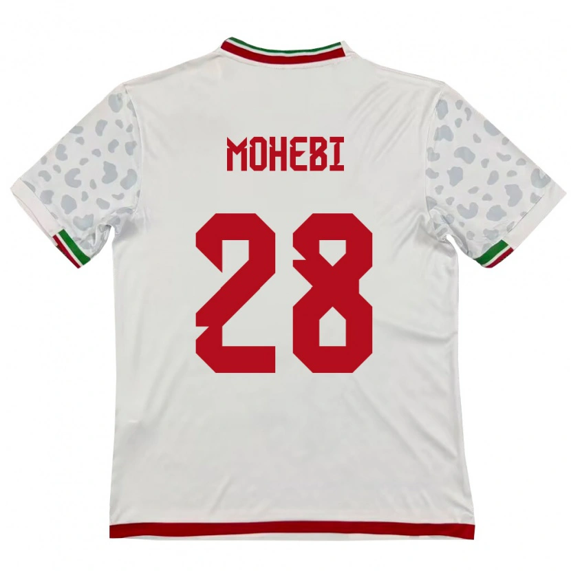 DanxenキッズイランMohammadmehdi Mohebi#28白 赤ホームシャツ26-28ジャージーユニフォーム