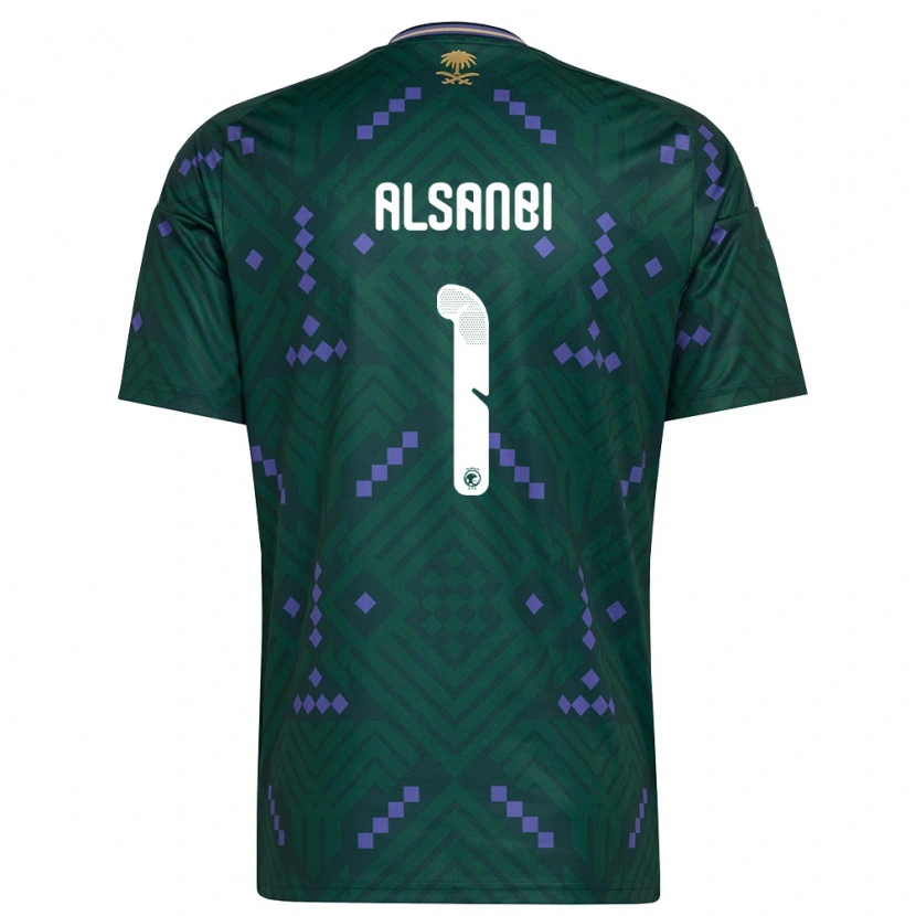 Danxenキッズサウジアラビアアブドルラフマン・アルサンビ#1緑 紫 白ホームシャツ26-28ジャージーユニフォーム