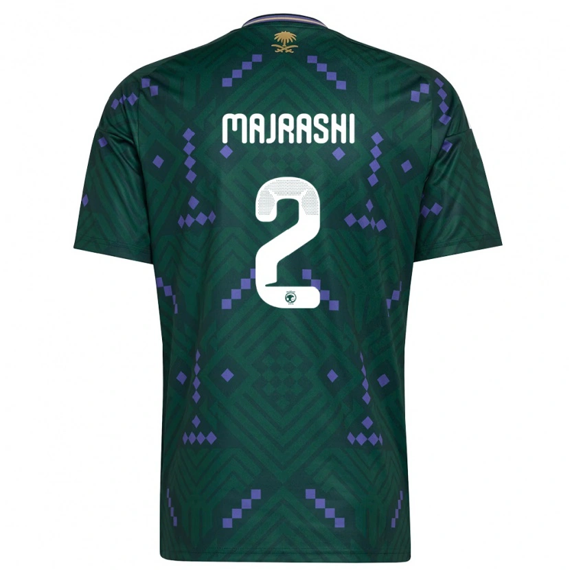 Danxenキッズサウジアラビアアリー・マジュラシ#2緑 紫 白ホームシャツ26-28ジャージーユニフォーム