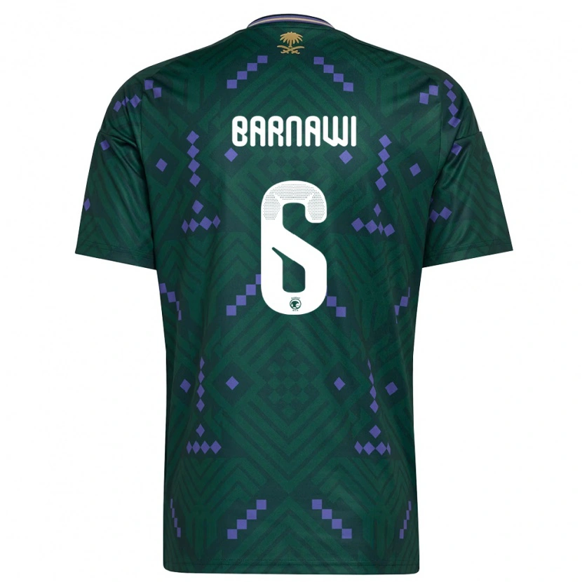 DanxenキッズサウジアラビアSaleh Barnawi#6緑 紫 白ホームシャツ26-28ジャージーユニフォーム