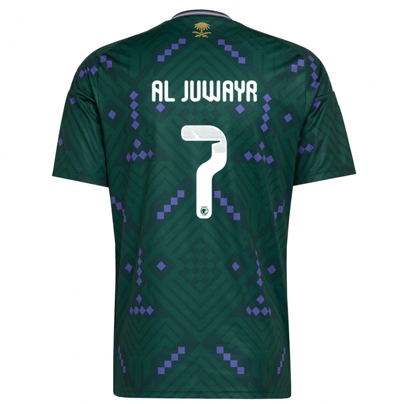 Danxenキッズサウジアラビアムサーブ・アル＝ジュワーイル#7緑 紫 白ホームシャツ26-28ジャージーユニフォーム