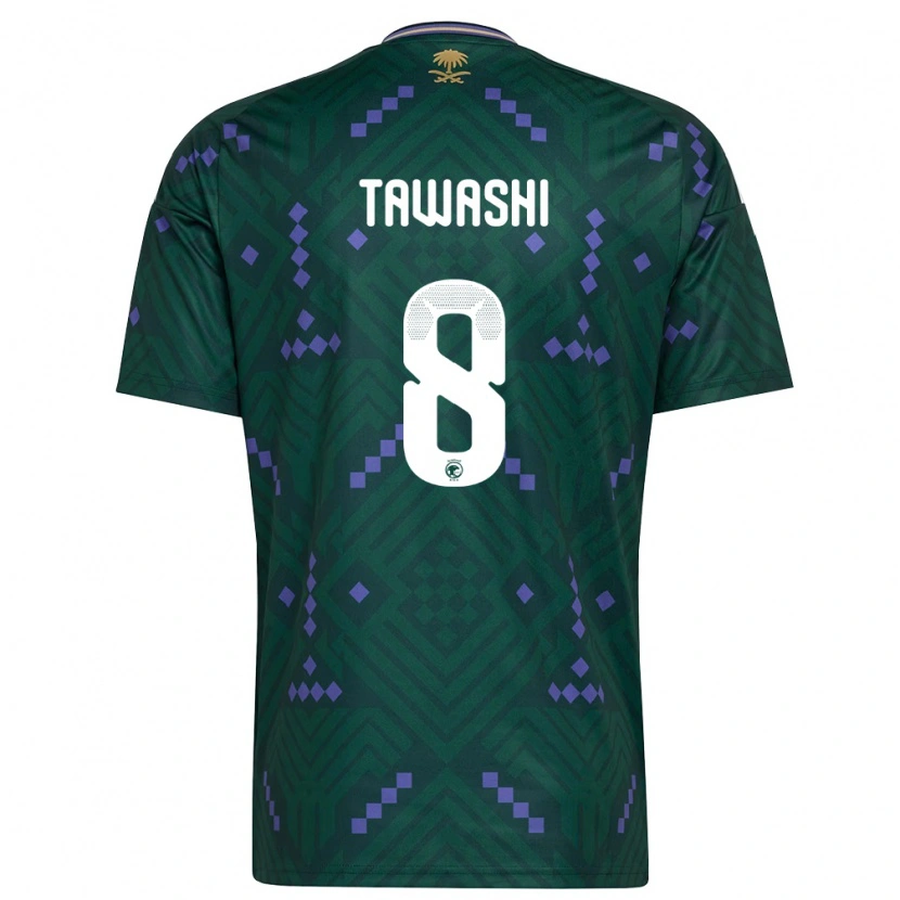 DanxenキッズサウジアラビアMaher Tawashi#8緑 紫 白ホームシャツ26-28ジャージーユニフォーム