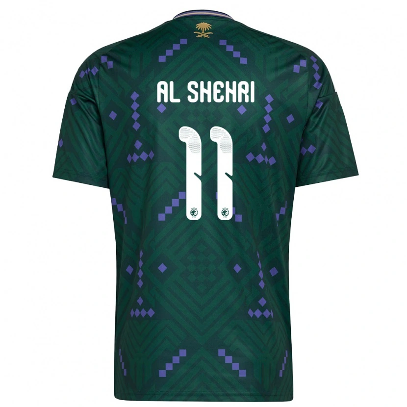 Danxenキッズサウジアラビアサレー・アル・シェフリ#11緑 紫 白ホームシャツ26-28ジャージーユニフォーム