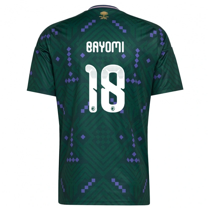 DanxenキッズサウジアラビアFaisal Bayomi#18緑 紫 白ホームシャツ26-28ジャージーユニフォーム