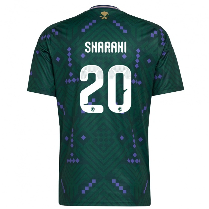 DanxenキッズサウジアラビアAnwar Sharahi#20緑 紫 白ホームシャツ26-28ジャージーユニフォーム