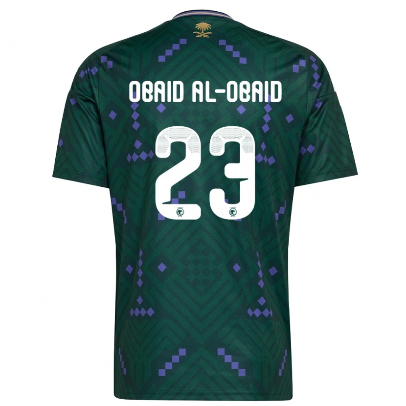 Danxenキッズサウジアラビアアブドゥッラフマーン・アル・オバイド#23緑 紫 白ホームシャツ26-28ジャージーユニフォーム