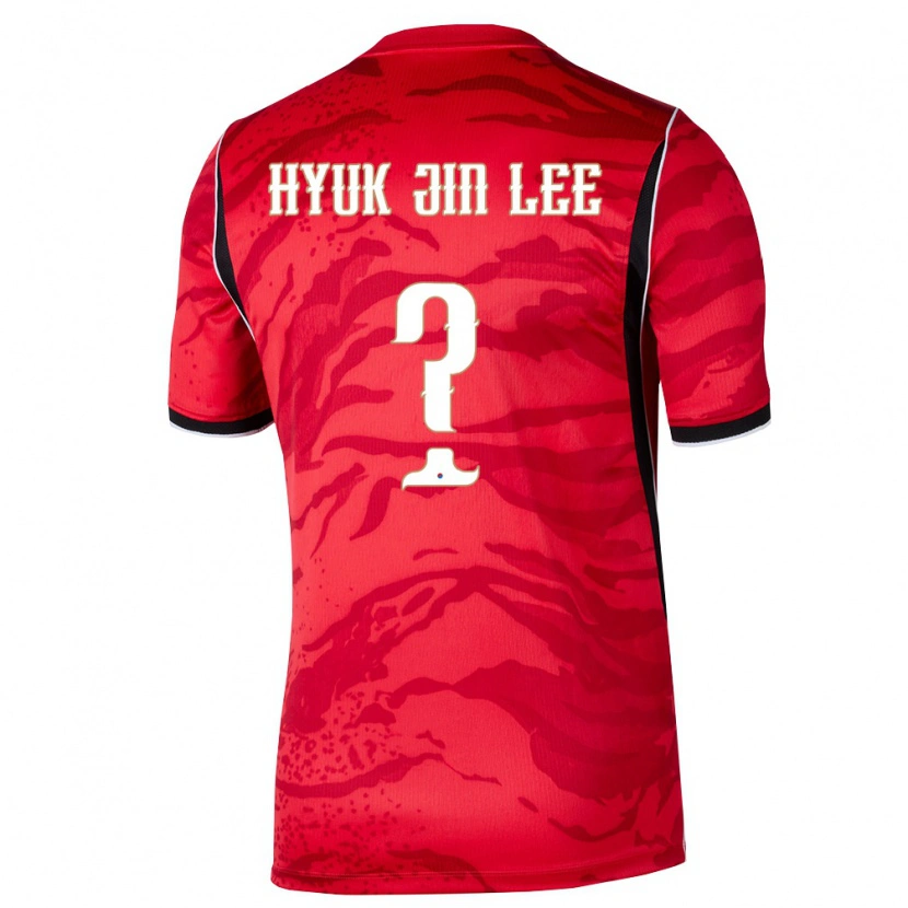 Danxenキッズ韓国Jin-Hyuk Lee#0赤 白 黒ホームシャツ26-28ジャージーユニフォーム