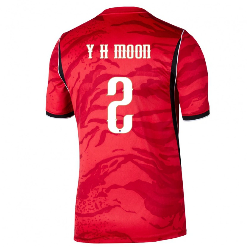 Danxenキッズ韓国Yo-Han Moon#2赤 白 黒ホームシャツ26-28ジャージーユニフォーム