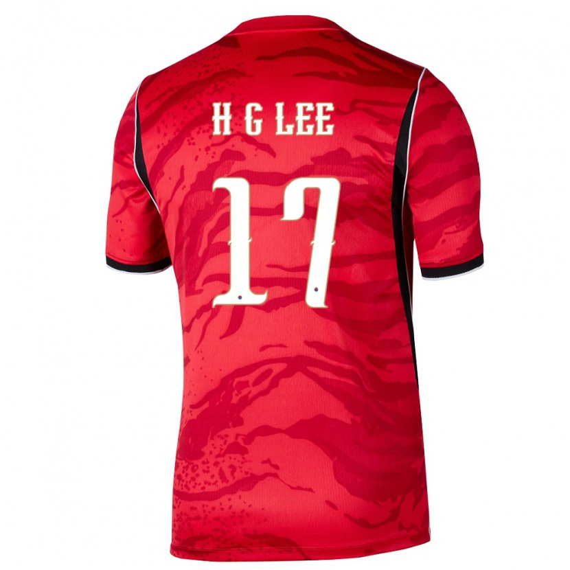 Danxenキッズ韓国Geon-Hee Lee#17赤 白 黒ホームシャツ26-28ジャージーユニフォーム