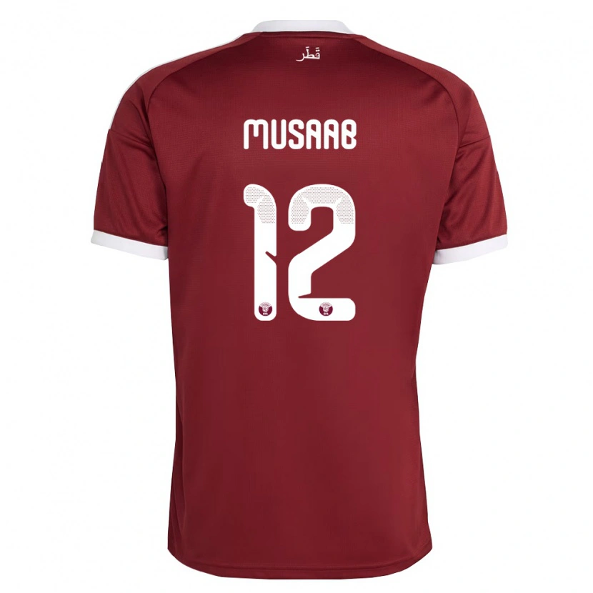 Danxenキッズカタールムサーブ・キディール#12赤 バーガンディ 白ホームシャツ26-28ジャージーユニフォーム