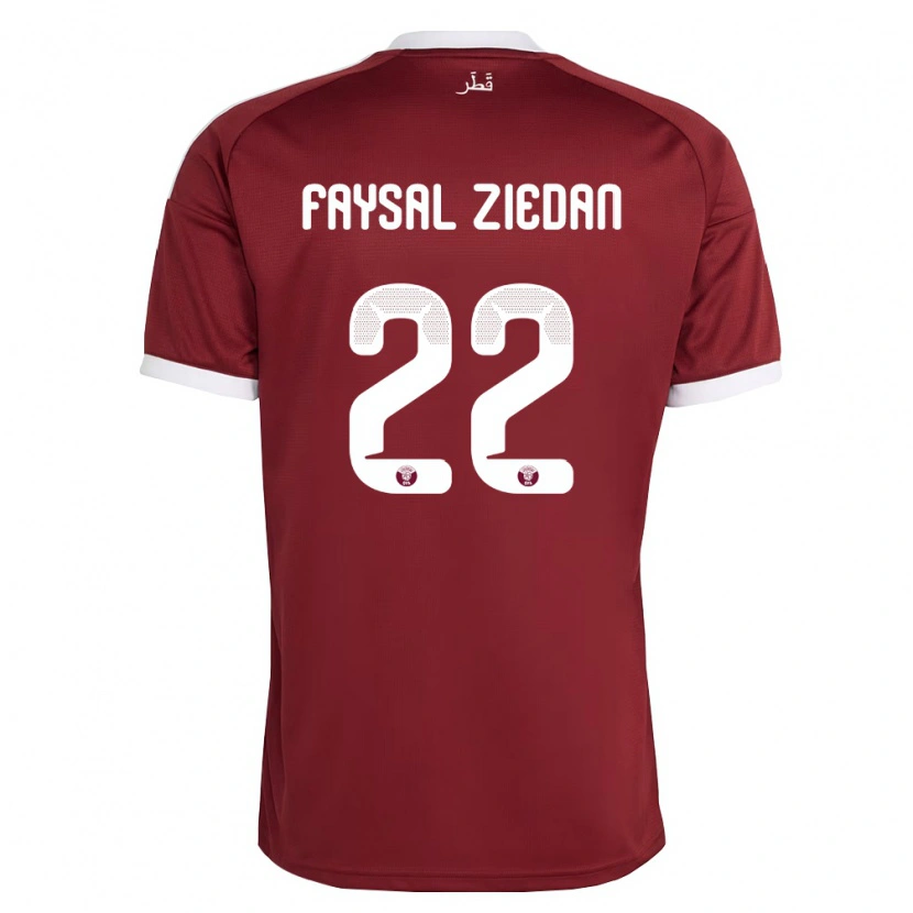 DanxenキッズカタールChris Faysal Ziedan#22赤 バーガンディ 白ホームシャツ26-28ジャージーユニフォーム