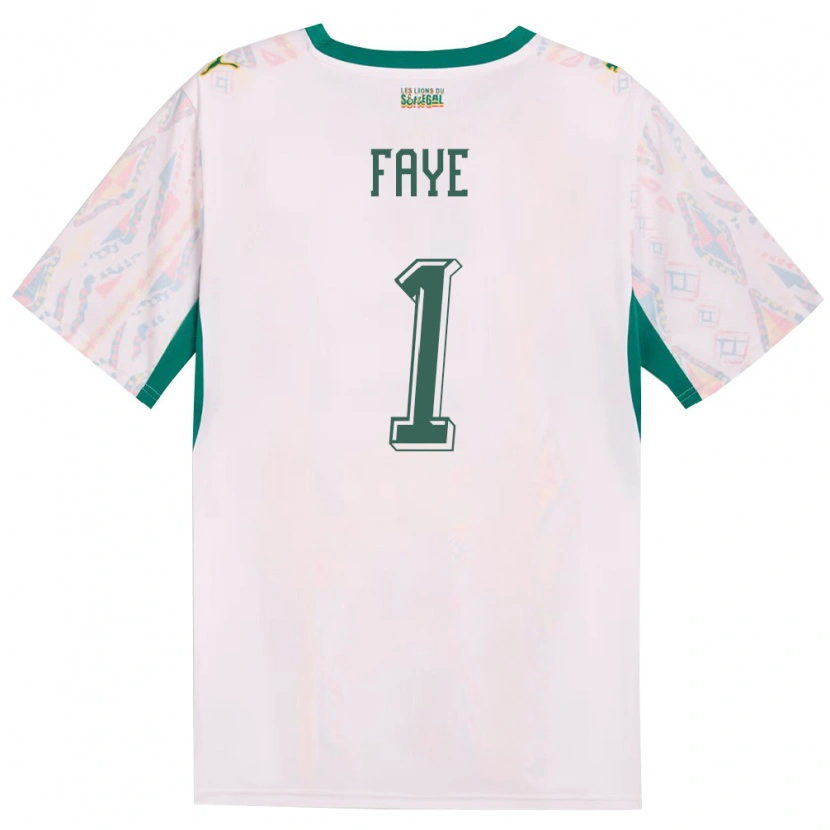 DanxenキッズセネガルBirame Faye#1白 緑 黄ホームシャツ26-28ジャージーユニフォーム