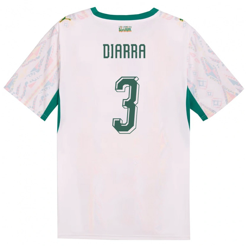 Danxenキッズセネガルジブリル・ディアッラ#3白 緑 黄ホームシャツ26-28ジャージーユニフォーム