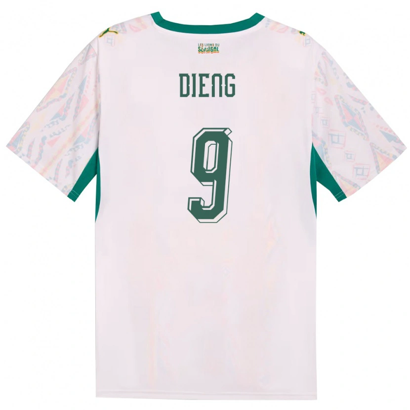 DanxenキッズセネガルIbrahima Dieng#9白 緑 黄ホームシャツ26-28ジャージーユニフォーム