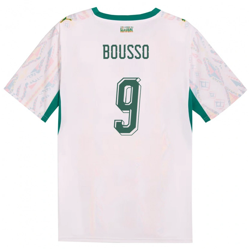 DanxenキッズセネガルBabacar Bousso#9白 緑 黄ホームシャツ26-28ジャージーユニフォーム