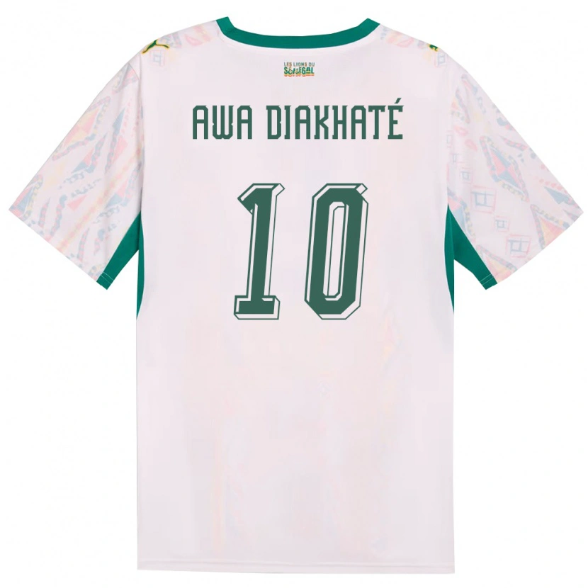 Danxenキッズセネガルンデエ・アワ・ディアハテ#10白 緑 黄ホームシャツ26-28ジャージーユニフォーム