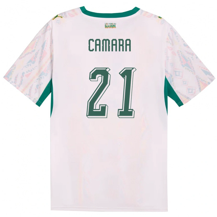 Danxenキッズセネガルママドゥ・カマラ#21白 緑 黄ホームシャツ26-28ジャージーユニフォーム